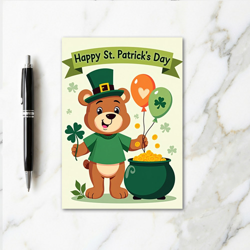 Shamrock Bear Luck Card