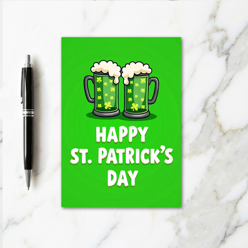 Shamrock Beer Pattern St Patricks Card