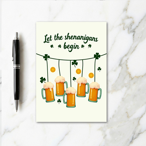 Shamrock Beer St Patricks Card