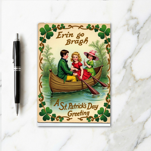 Shamrock Boat Ride St Patricks Card