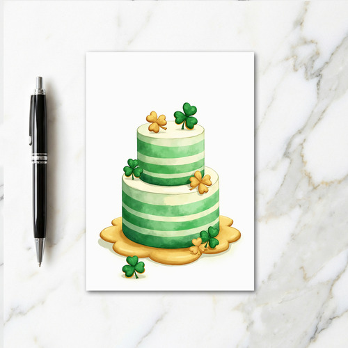 Shamrock Cake Celebration Card