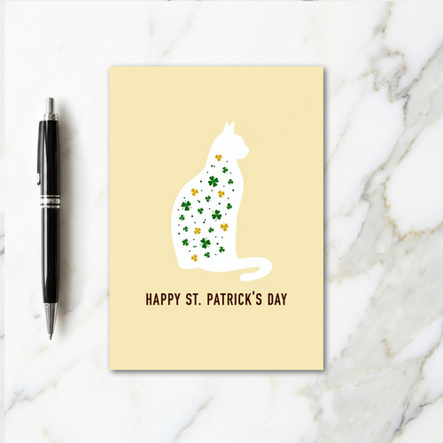 Shamrock Cat Pattern Card