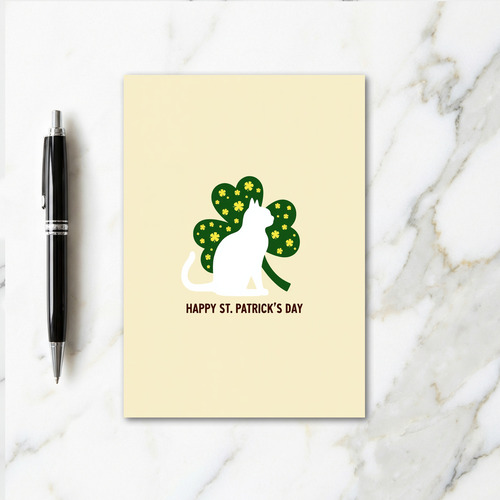 Shamrock Cat Pattern Happy Card