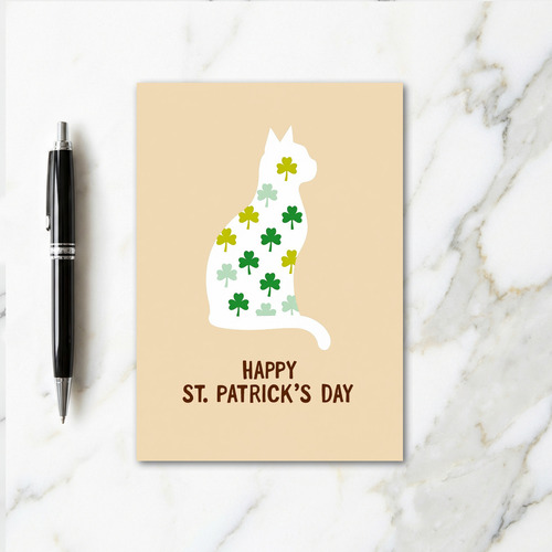 Shamrock Cat Silhoutte Card