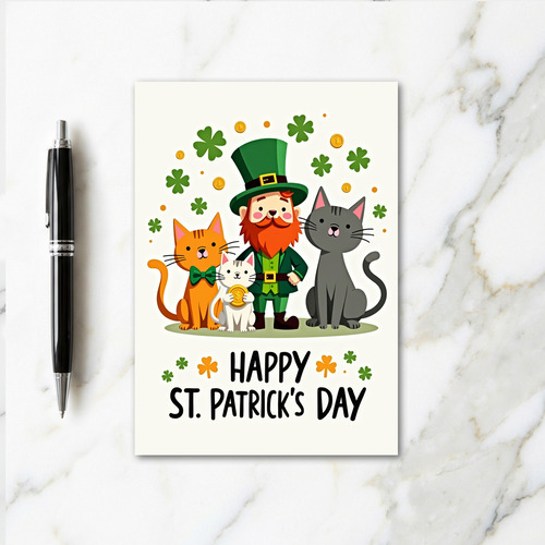 Shamrock Cats Happy Day Card
