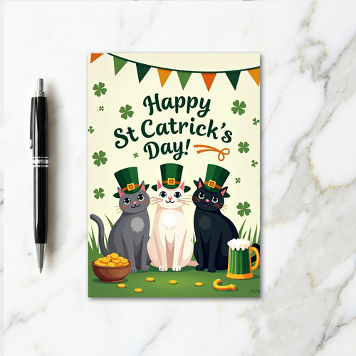 Shamrock Cats Pattern Card