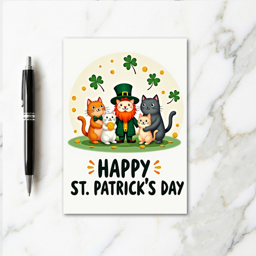Shamrock Cats St Patricks Day Card