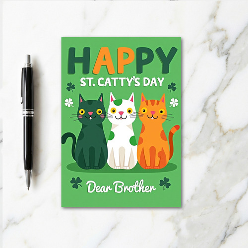 Shamrock Cats St Pattys Day Card