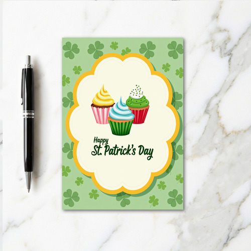 Shamrock Cupcake Celebration Card