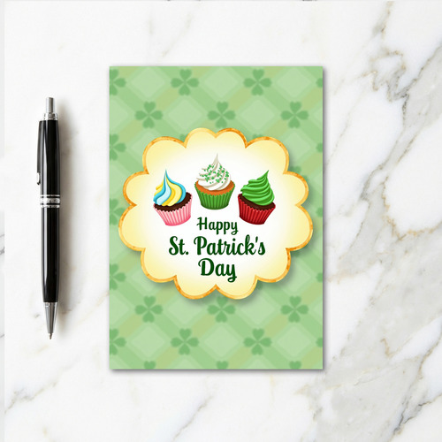 Shamrock Cupcake St Patricks Card