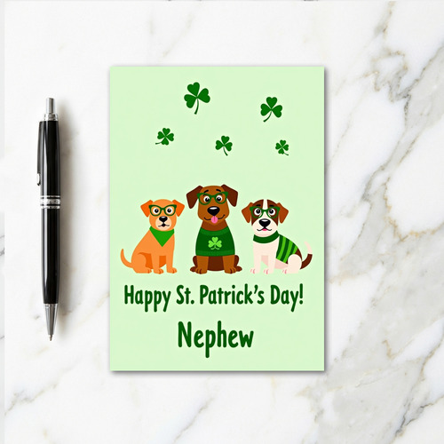 Shamrock Dog Faux Gold Foil Card