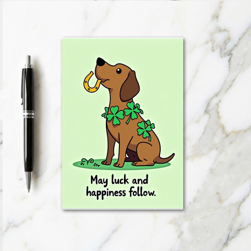 Shamrock Dog Luck Card