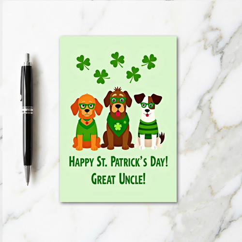 Shamrock Dogs Faux Gold Foil Card