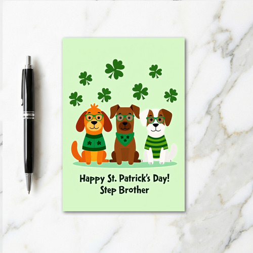 Shamrock Dogs St Patricks Day Card