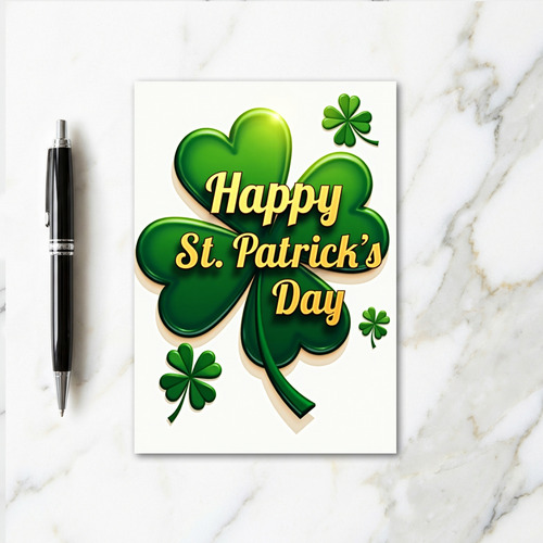 Shamrock Faux Gold Foil Card