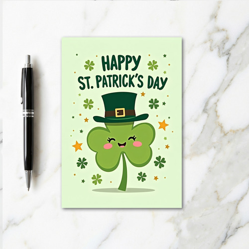 Shamrock Faux Gold Foil St Patricks Card