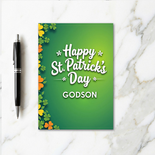 Shamrock Floral Godson Card