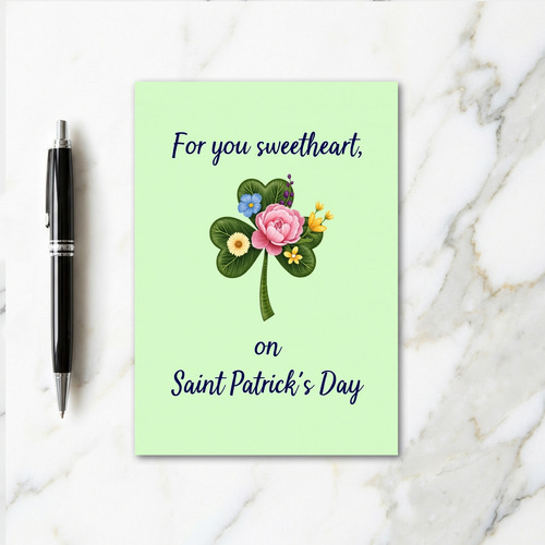 Shamrock Floral Sweetheart Card
