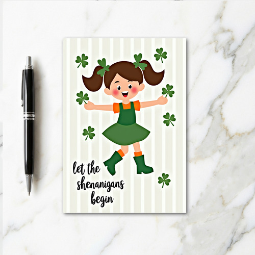 Shamrock Fun Girl Card