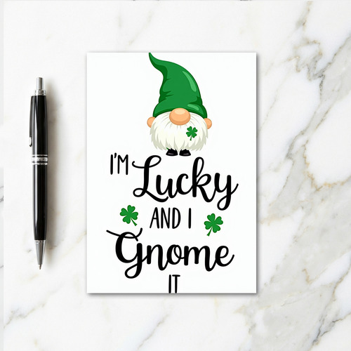 Shamrock Gnome Lucky Card