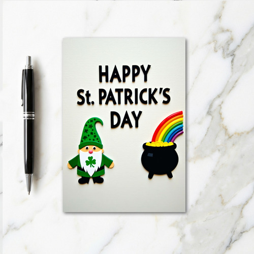 Shamrock Gnome Rainbow Card