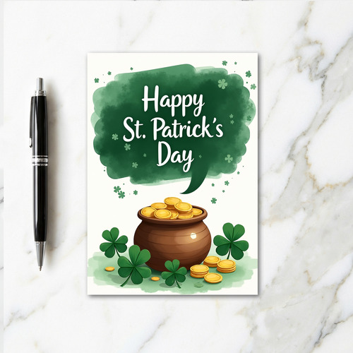 Shamrock Gold Coins Message Card