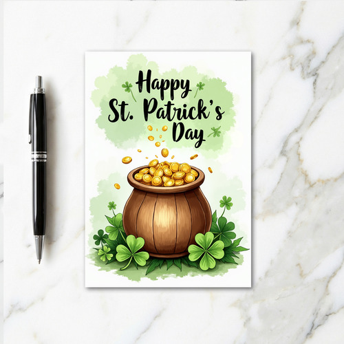 Shamrock Gold Coins Pattern Card