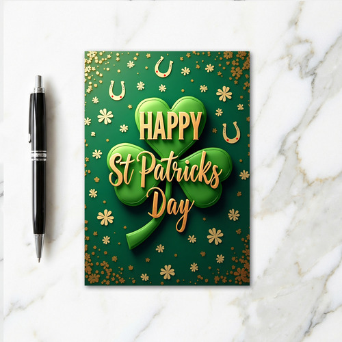 Shamrock Gold St Patricks Day Card