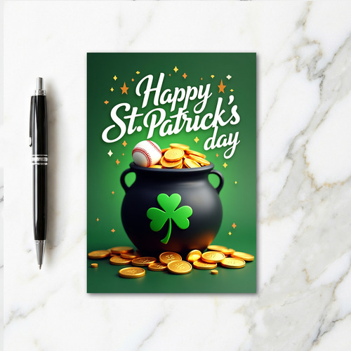 Shamrock Gold Stars Luck Card
