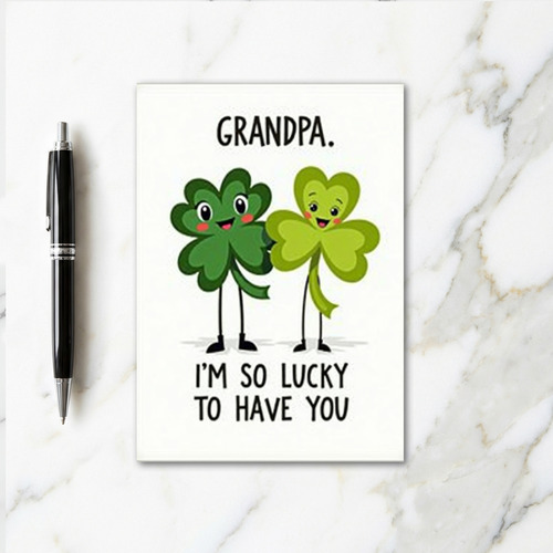 Shamrock Grandpa Lucky Love Card