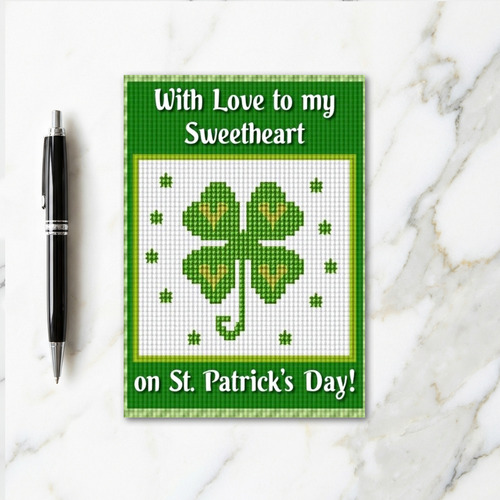 Shamrock Green Faux Gold Foil Card