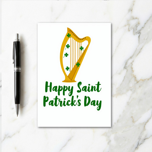 Shamrock Harp Happy Day Card