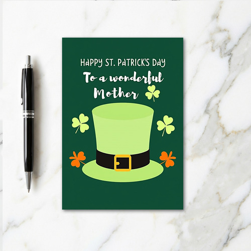 Shamrock Hat Mothers Day Card