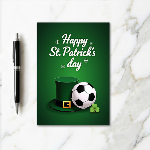 Shamrock Hat Soccer Fun Card