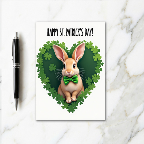 Shamrock Heart Bunny Card