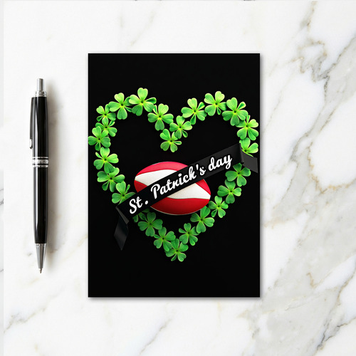 Shamrock Heart Faux Gold Foil Card