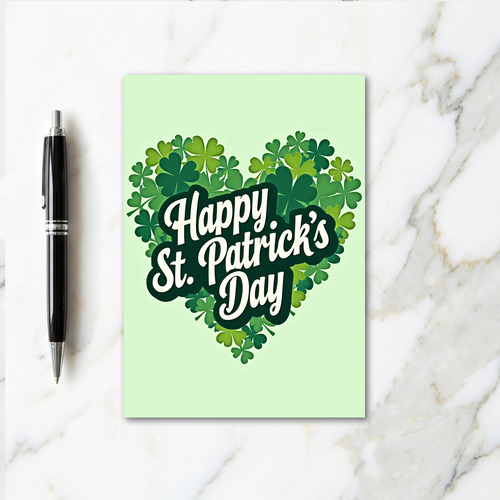 Shamrock Heart Graphic Art Card
