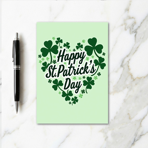 Shamrock Heart Happy Day Card