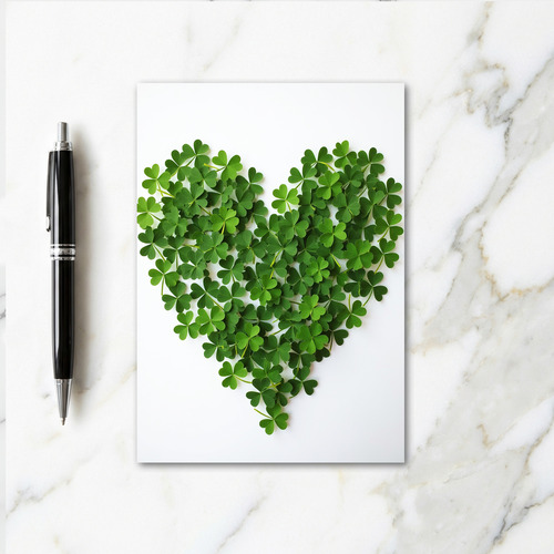 Shamrock Heart Luck Card