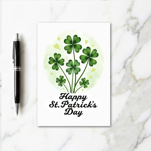 Shamrock Heart Pattern Happy Card