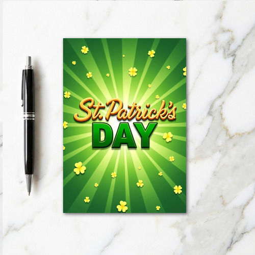 Shamrock Heart Pattern Holiday Card