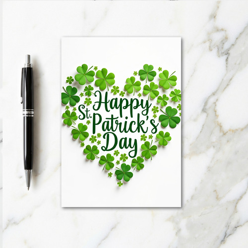 Shamrock Heart St Patricks Card