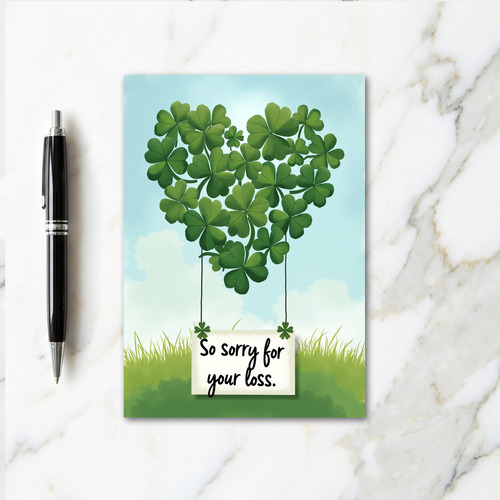 Shamrock Heart Sympathy Card