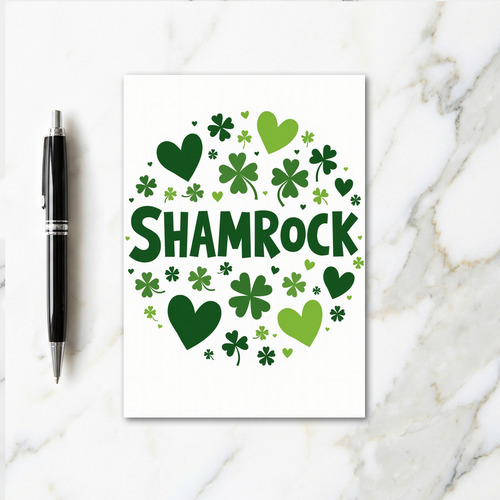 Shamrock Hearts Happy Luck Card