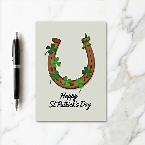 Shamrock Horseshoe Luck Card