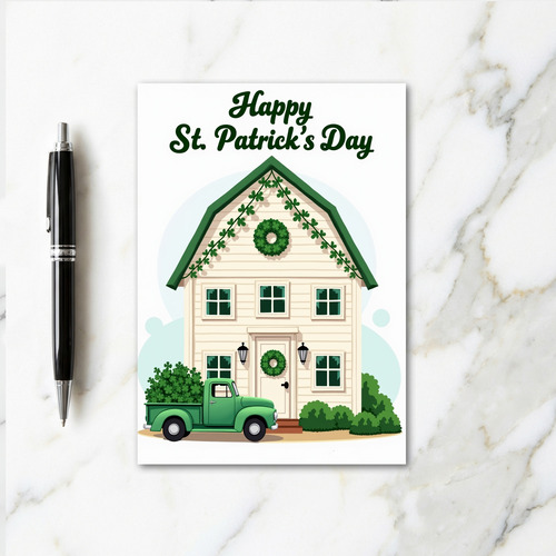 Shamrock House St Patricks Day Card