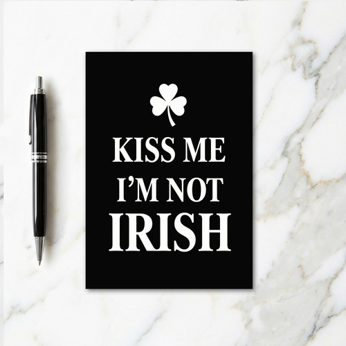 Shamrock Irish Kiss Me Humor Card