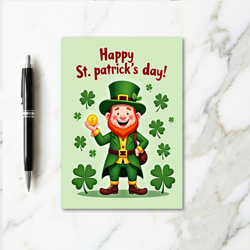 Shamrock Leprechaun Celebration Card