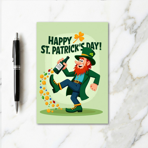 Shamrock Leprechaun Party Card