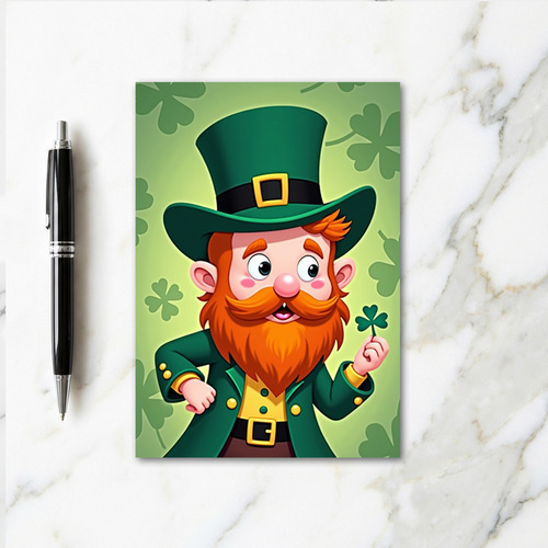 Shamrock Leprechaun Portrait Card